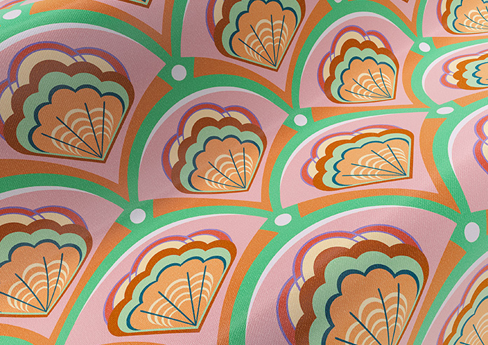 Deco Sea Shells, Strawberry - Twist&Fit Roman Blind - Image 4
